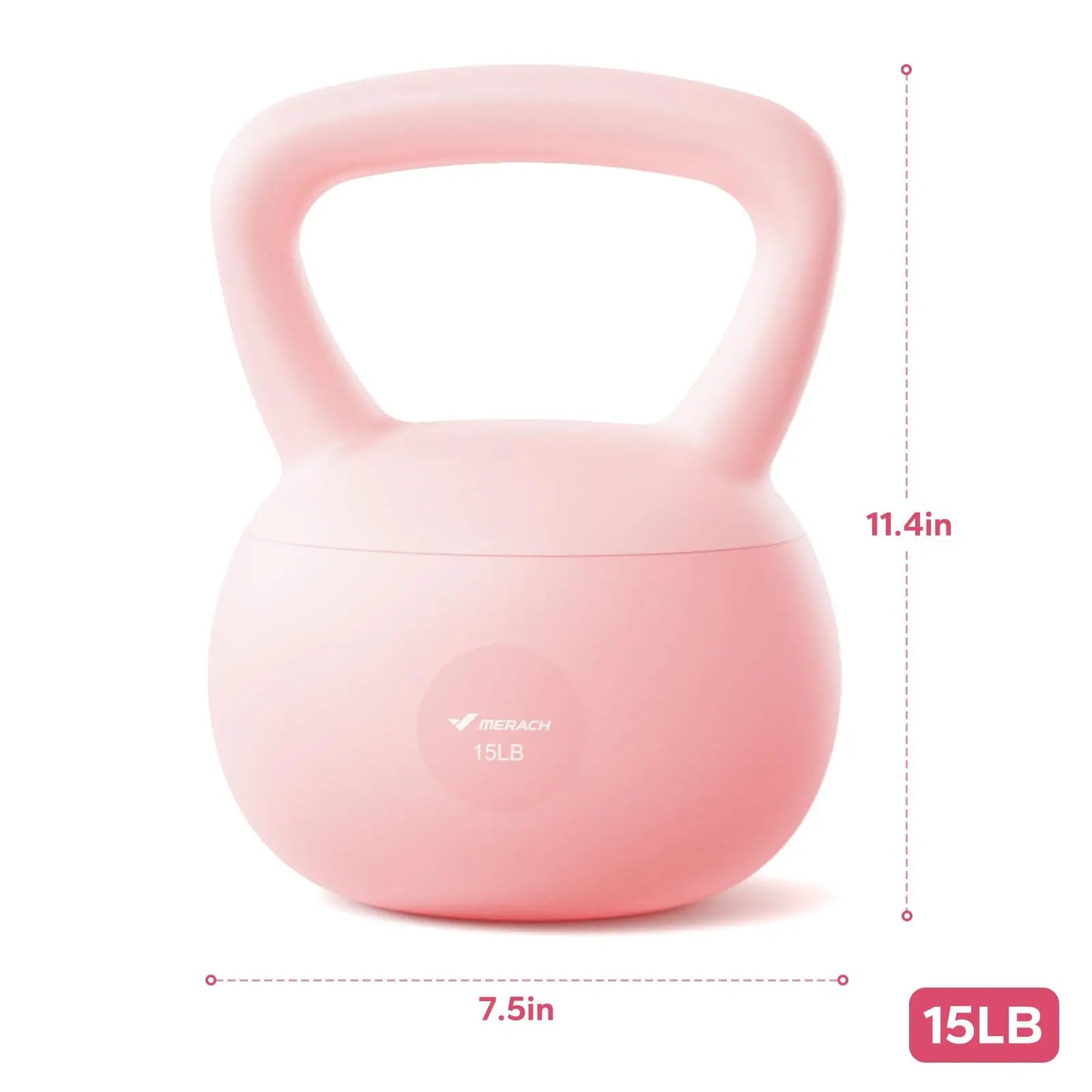 MERACH Soft Kettlebell Non-Slip Wide-Grip Handle Cushioned Horizontal Base Filled with Fine Mineral Sand Premium Kettle Bell