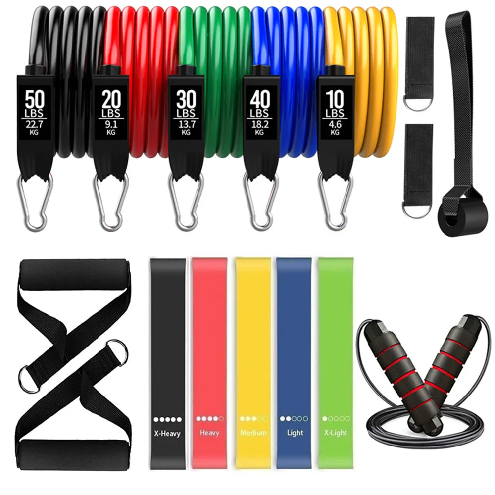 360lbs Fitness Exercises Resistance Bands Set Elastic Tubes Pull Rope Yoga Band Training Workout Equipment for Home Gym Weight