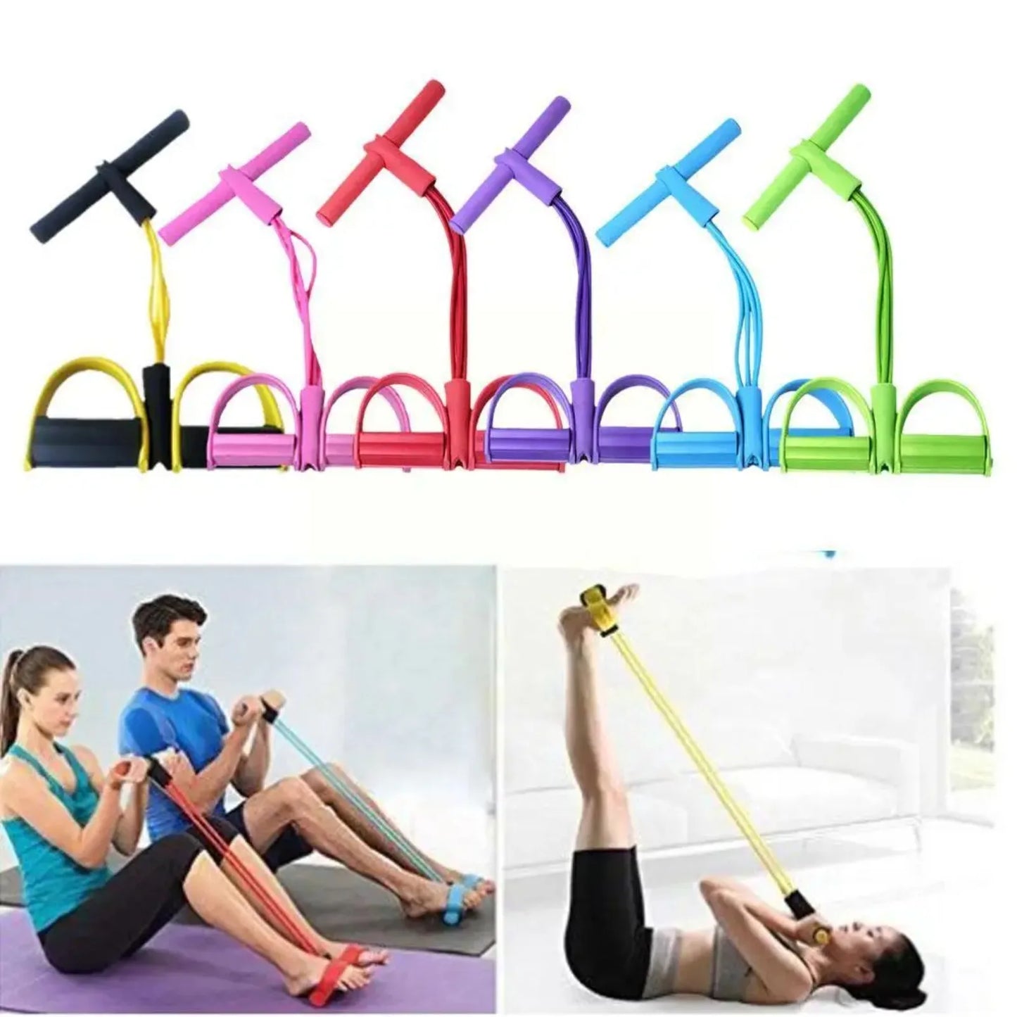 Pedal Resistance Band Latex Bodybuilding Expander Exercise Equipment Tension Pull Stretching Rope Up Tummy Trimmer Yoga Sit